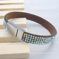 Slake Bracelet Magnet Buckle bracelets with Rhinestone